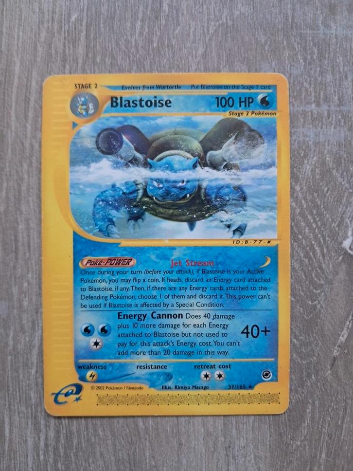 Pokémon kaart Blastoise 37/165 Expedition (2002), Hobby en Vrije tijd, Verzamelkaartspellen | Pokémon, Zo goed als nieuw, Ophalen of Verzenden