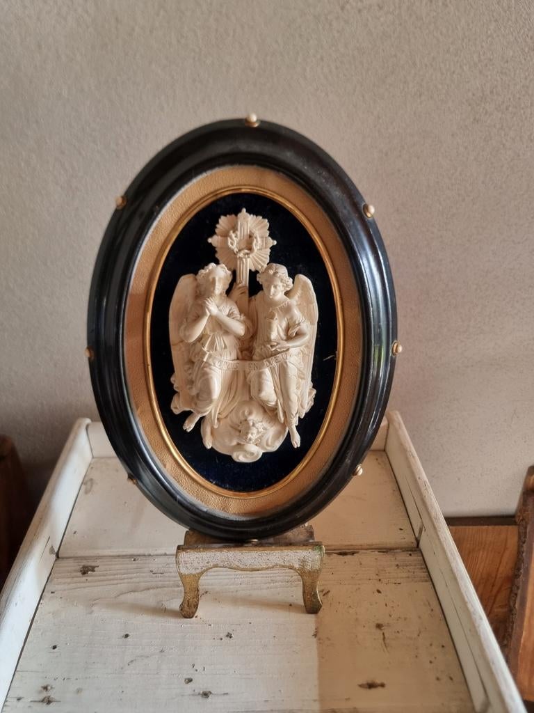 Oud heilig relikwie engelen  N6  * schapenweide *, Ophalen of Verzenden