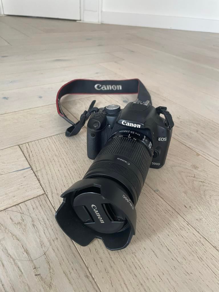 Spiegelreflexcamera Canon EOS 500D set, Spiegelreflex, Canon, Ophalen of Verzenden, Zo goed als nieuw