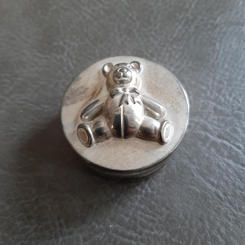 Zilver opbergdoosje voor tanden of haarlok, Ophalen of Verzenden, Nieuw, Dier