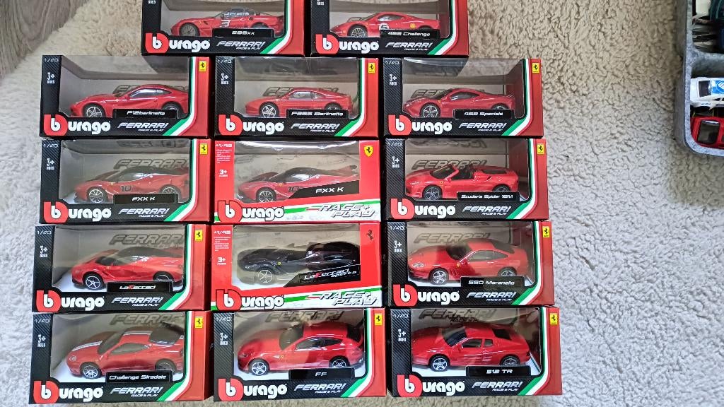 14x Ferrari 1/43 Bburago, Ophalen, Nieuw, Auto, Overige merken