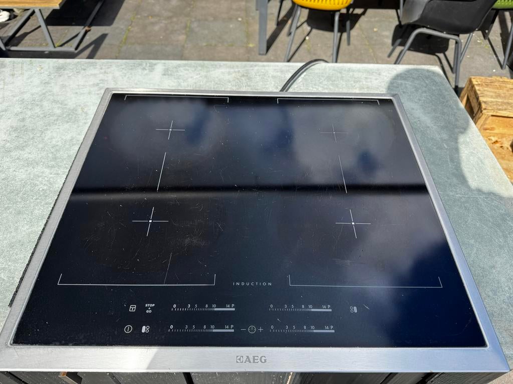 AEG HK654400XB inbouw inductiekookplaat, Ophalen, Gebruikt, 4 kookzones, Inbouw