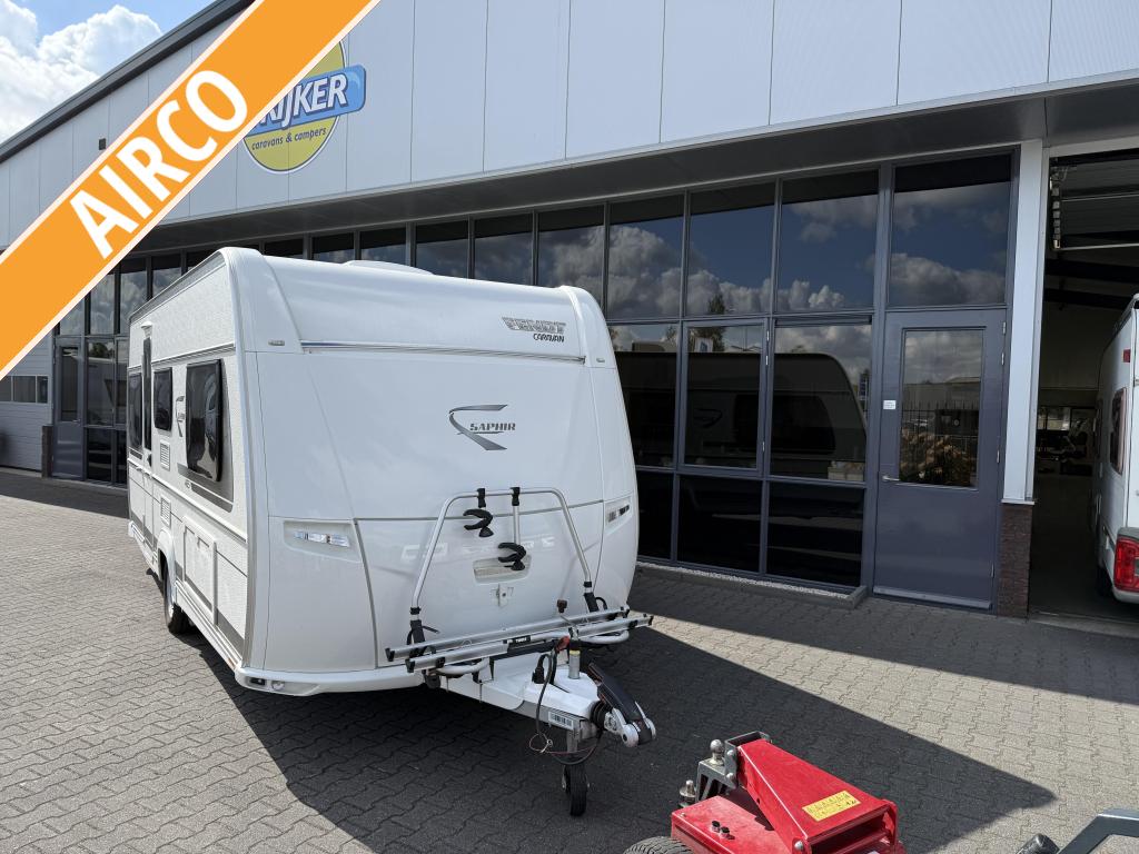 Fendt Saphir 465 TG 2 Aparte bedden 202cm + Mover + Airco, Caravans en Kamperen, Caravans, Bedrijf, tot en met 4, 1250 - 1500 kg