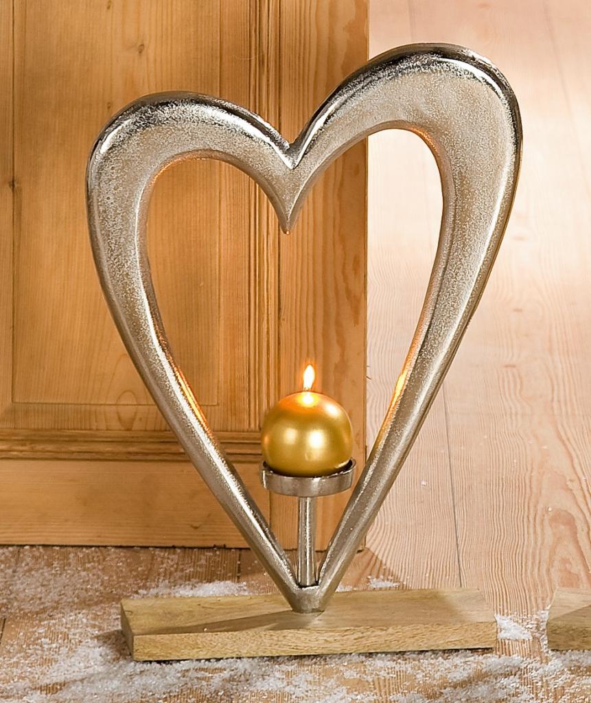 Hart met kandelaar - Dubbel hart met waxinelichthouder enz, Huis en Inrichting, Niet ingevuld, Niet ingevuld, Niet ingevuld