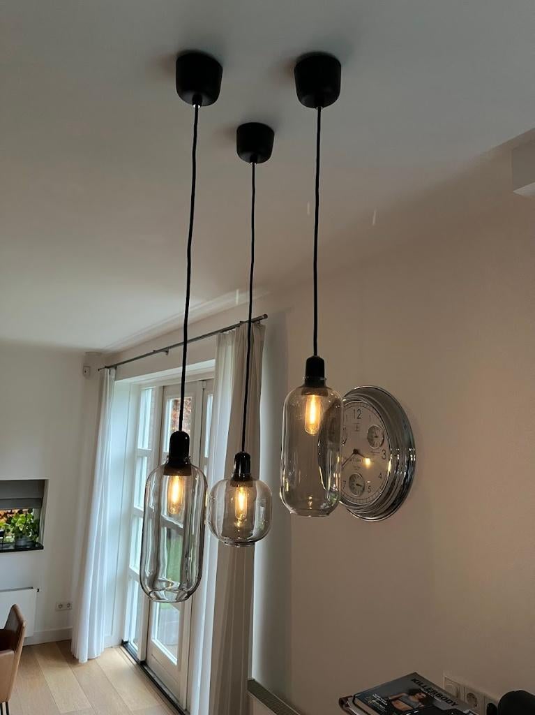 Amp lamp. Norman Copenhagen . Zwart. 3 stuks., Ophalen, Zo goed als nieuw, Glas, Minder dan 50 cm