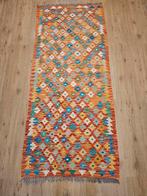 Handgeweven oosterse wollen kelim loper 198x86