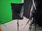 Green screen doek + Lichtset & Ophangset - Bresser, Ophalen, Zo goed als nieuw, Achtergrond
