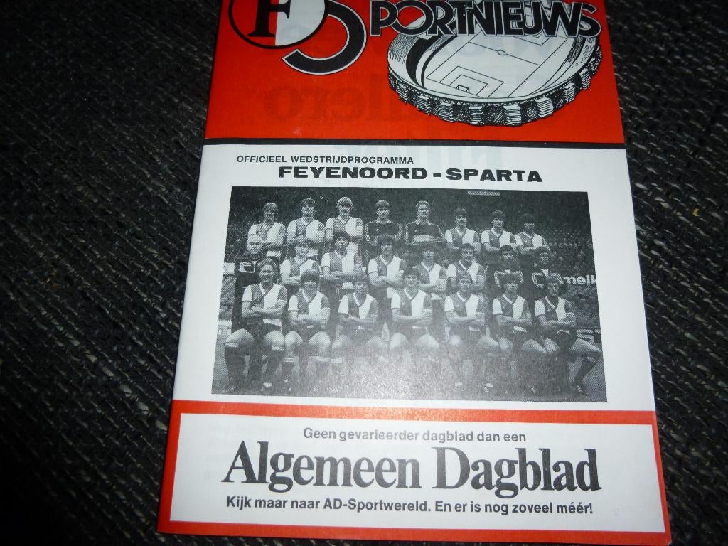 Feyenoord-Sparta (uit en thuis), Verzenden, Zo goed als nieuw, Feyenoord, Overige typen