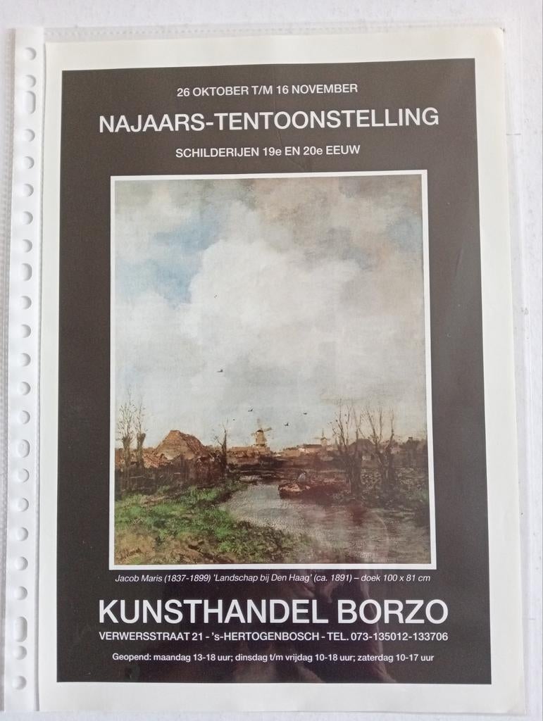 Jacob Maris affiche Kunsthandel Borzo jaren 70-80, Ophalen of Verzenden, Tijdschrift