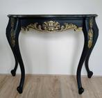 Uniek gerestylede Zwarte Brocante Sidetable, Ophalen, 50 tot 100 cm, 3 of 4 laden, Minder dan 100 cm