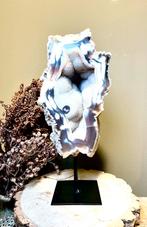 Druzy rots agaat op stalen voet, Ophalen of Verzenden, Mineraal