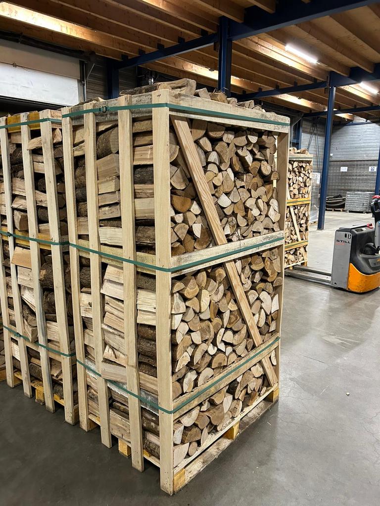 Ovengedroogd haardhout essen, beuk, berk of kersen, Tuin en Terras, Haardhout, Minder dan 3 m³, Ophalen of Verzenden