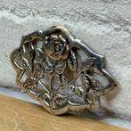Art Nouveau Zilveren Roos Broche/Kettinghanger, Ophalen of Verzenden, Zilver