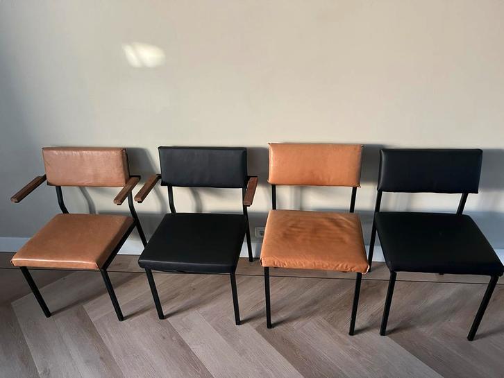 4 Martin Visser stoelen SE21, Huis en Inrichting, Stoelen, Gebruikt, Vier, Metaal, Overige kleuren, Ophalen