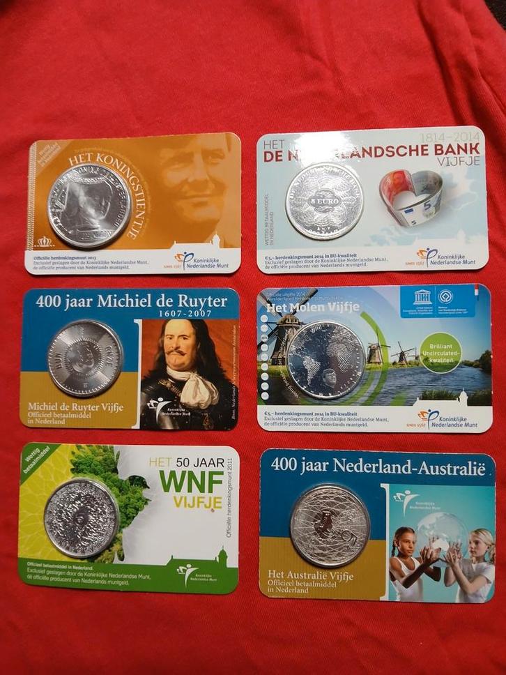 6 Zilveren Herdenkings Munten, Hobby en Vrije tijd, Modeltreinen | H0, Gelijkstroom of Wisselstroom, Overige merken, Ophalen of Verzenden