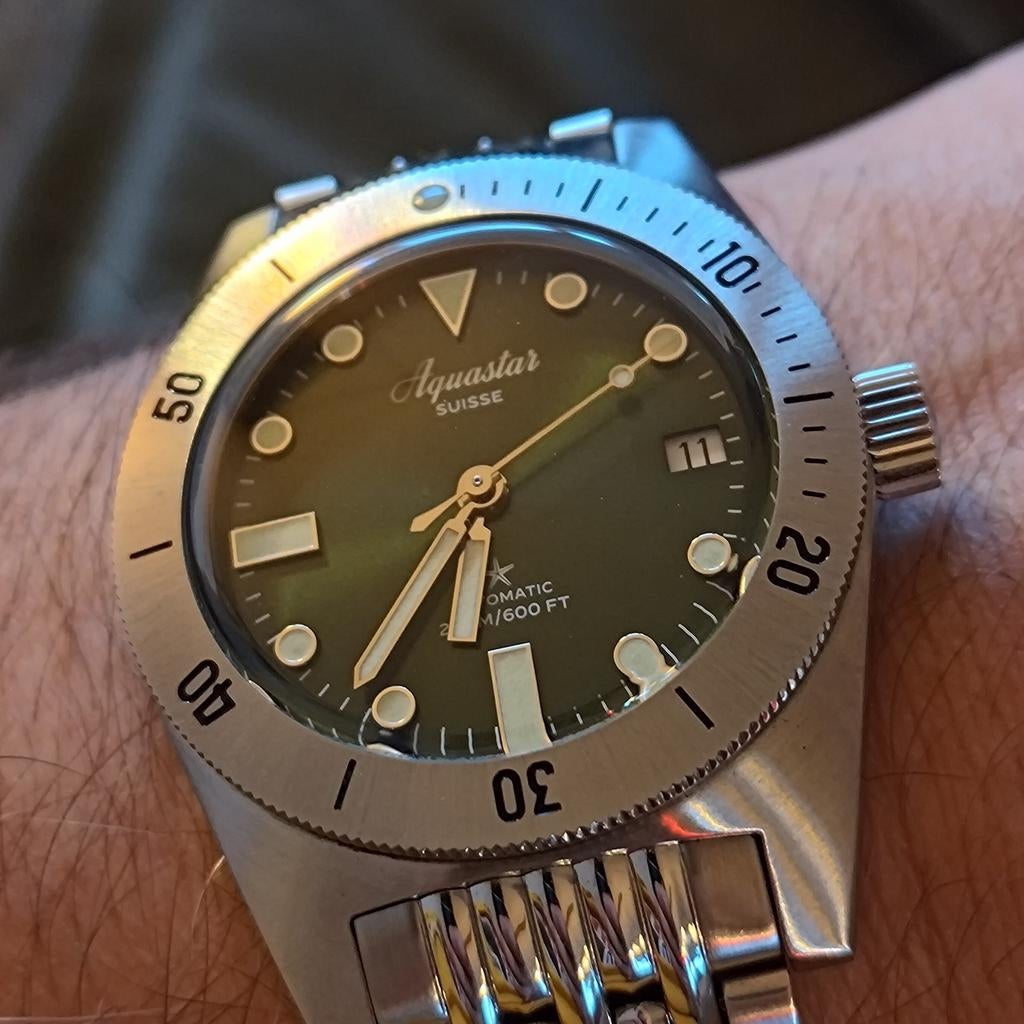 Aquastar deepstar Greenwich Automatic, Overige merken, Staal, Staal, Polshorloge