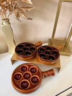 Vintage aardewerk escargot schaaltjes (set van 3), Ophalen of Verzenden