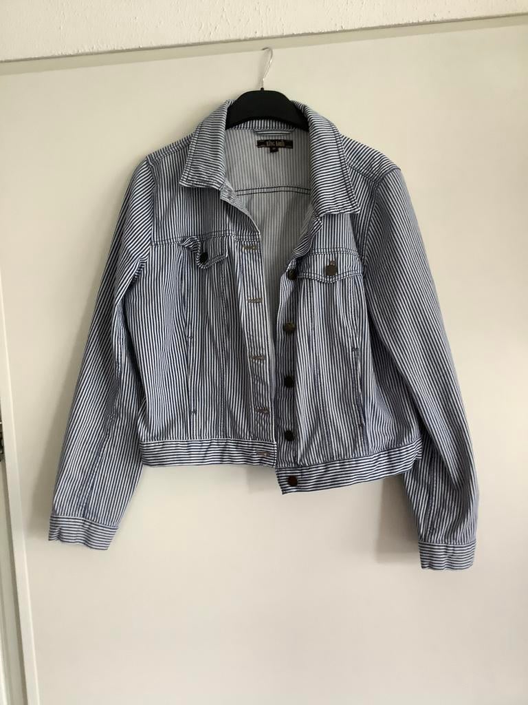King Louie spijkerjasje jeans gestreept, Kleding | Dames, Ophalen of Verzenden, Zo goed als nieuw, Maat 38/40 (M), Blauw