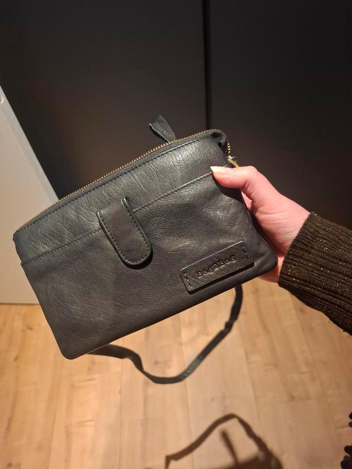 Zwarte leren tas van Bag2Bag, Sieraden, Tassen en Uiterlijk, Tassen | Schoudertassen, Nieuw, Overige merken, Zwart, Leer, Ophalen of Verzenden