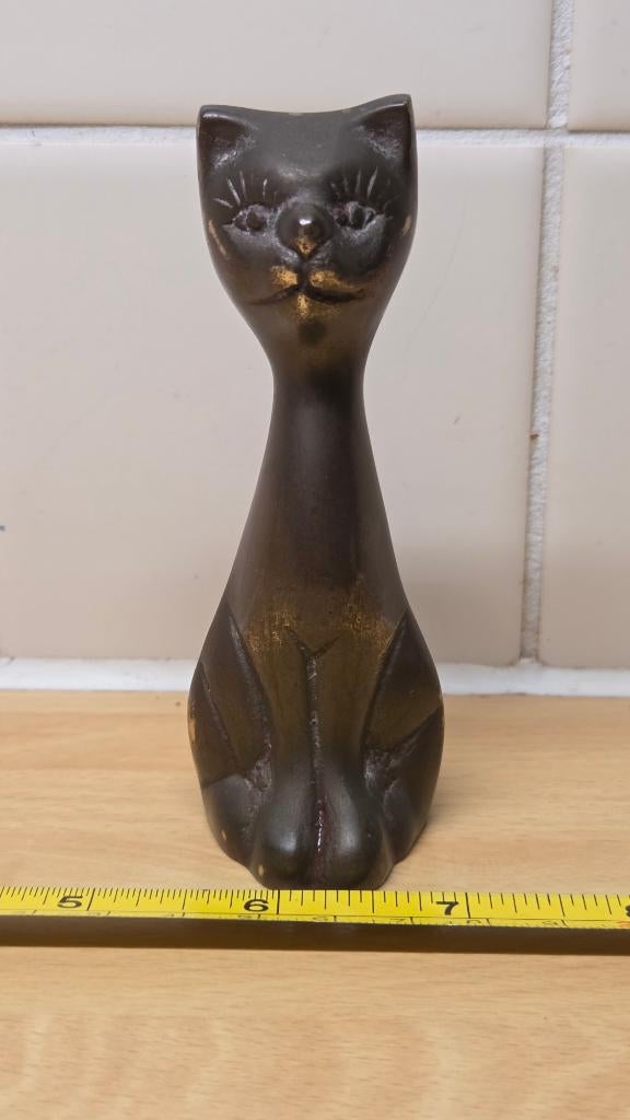 Caravell design Messing kat sculptuur Caravell design, Ophalen of Verzenden, Brons