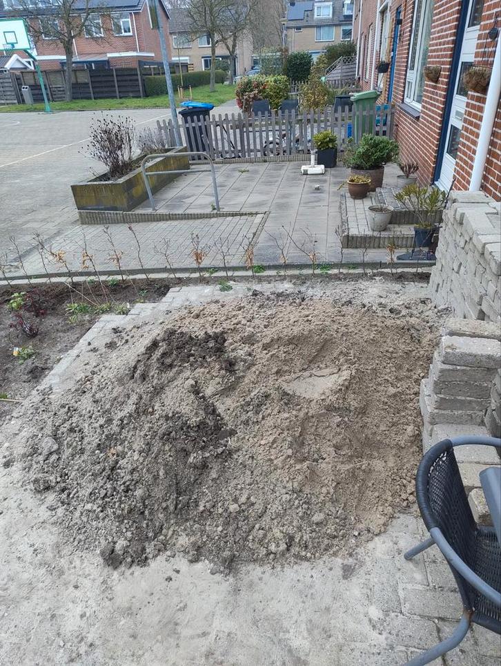 Gratis Tegelzand / wit zand, Tuin en Terras, Zand, Ophalen