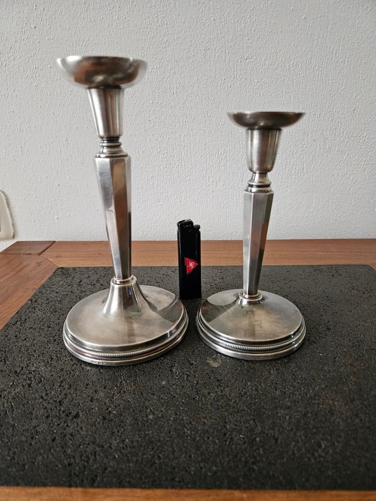 Set Zilveren Kandelaars Sterling, Ophalen, Zilver