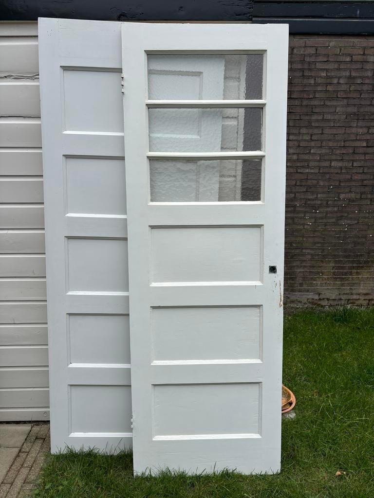 Set Jaren 30 Paneeldeuren, Ophalen, Gebruikt, 80 tot 100 cm, Binnendeur