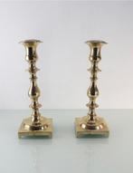 Antiek bronzen kandelaars, Antiek en Kunst, Antiek | Kandelaars, Ophalen of Verzenden, Koper of Brons