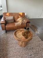 Light living  bijzettafel mangohout, Minder dan 55 cm, Rond, Zo goed als nieuw, Ophalen