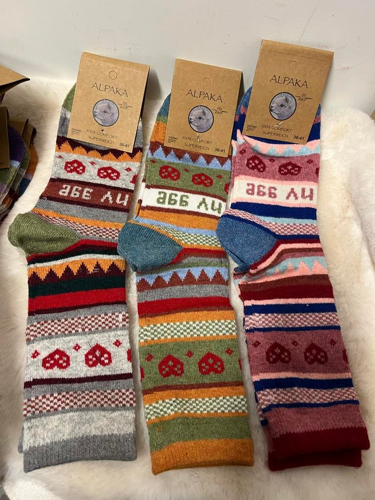 Alpaca Dunne Sokken - Maat 36/41, Kleding | Dames, Sokken en Kousen, Sokken en Kniesokken, Overige kleuren, Maat 35 t/m 38, Nieuw