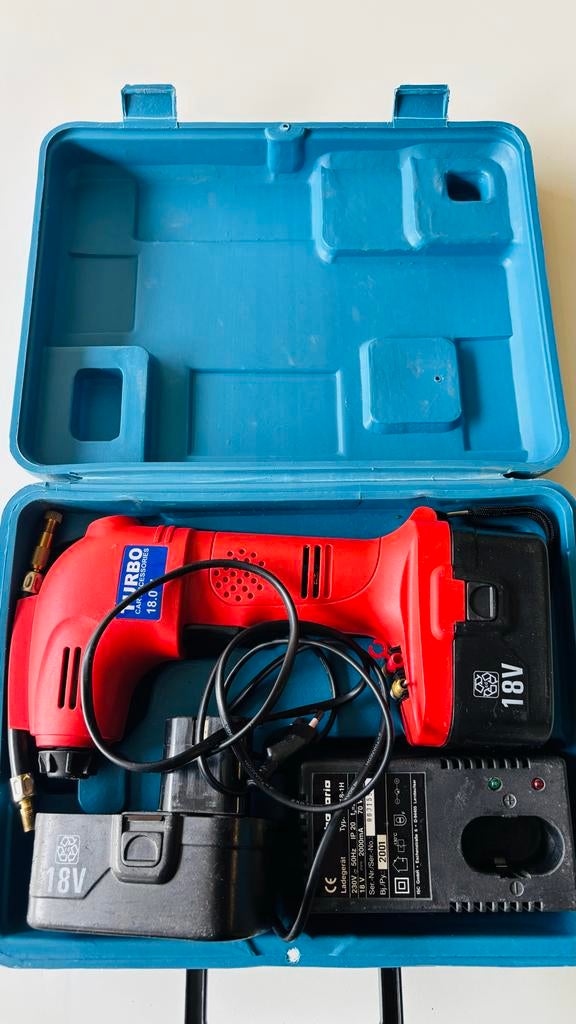 Accu compressor 18V - Draagbare luchtpomp, Ophalen, Zo goed als nieuw