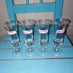 Berentzen Apfelcorn shotglaasjes wit/rood logo 2cl set van 4, Ophalen, Gebruikt, Borrel- of Shotglas