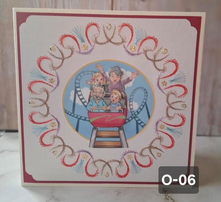 Geborduurde wenskaarten Opa en Oma, Hobby en Vrije tijd, Kaarten | Zelfgemaakt, Nieuw, Man of Vrouw, Ophalen of Verzenden