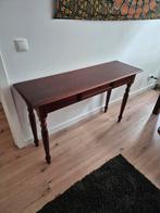 Klassieke houten sidetable met lade, Ophalen, Gebruikt, 100 tot 150 cm, Klassiek