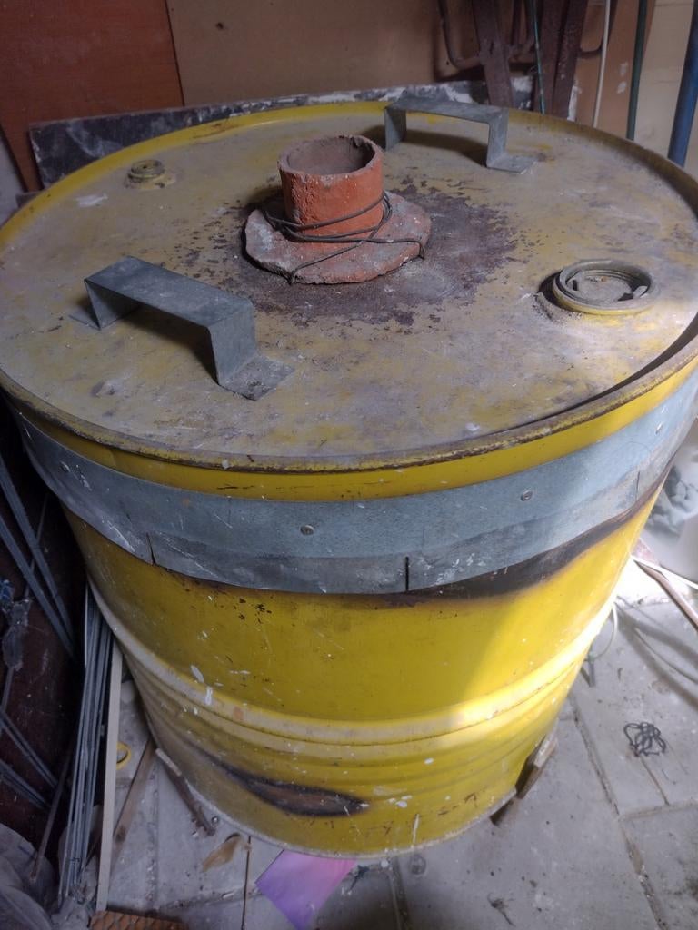 Rakuoven met gasbrander, drukregelaar en rakutang, Ophalen, Gebruikt