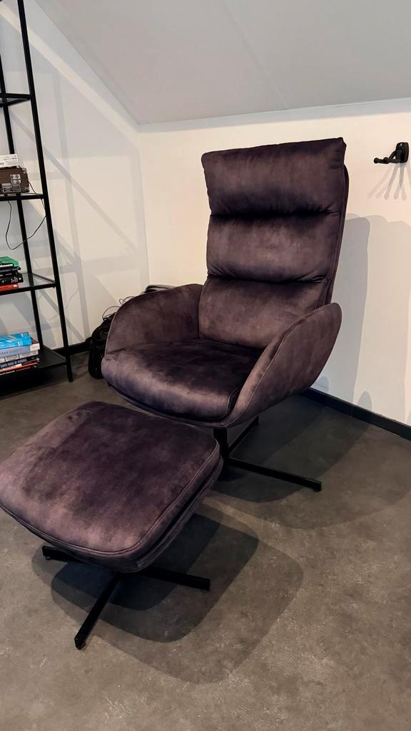 Goossens Relaxstoel met voetenbank - Zo goed als nieuw, Huis en Inrichting, Fauteuils, Zo goed als nieuw, Stof, 75 tot 100 cm