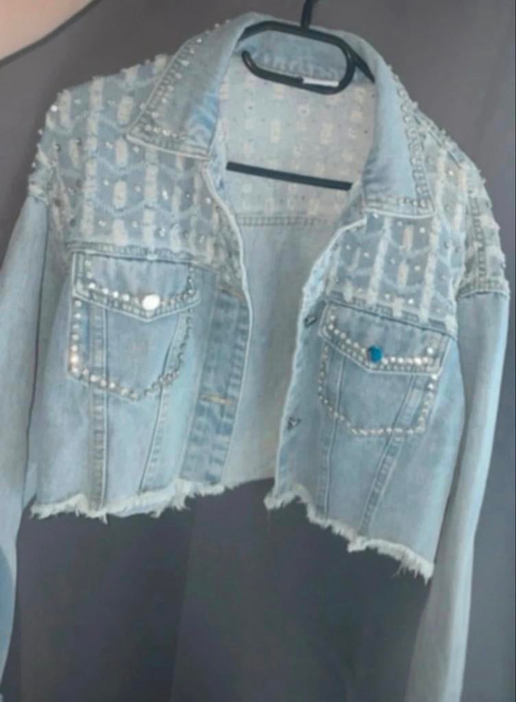 Cropped Spijkerjas Laulia, nieuw zonder prijskaartje, Ophalen, Nieuw, Maat 38/40 (M), Blauw