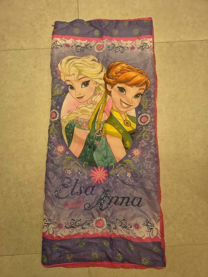 Disney Frozen Kinderslaapzak Elsa & Anna 65x150cm, Caravans en Kamperen, Slaapzakken, Gebruikt, Ophalen of Verzenden