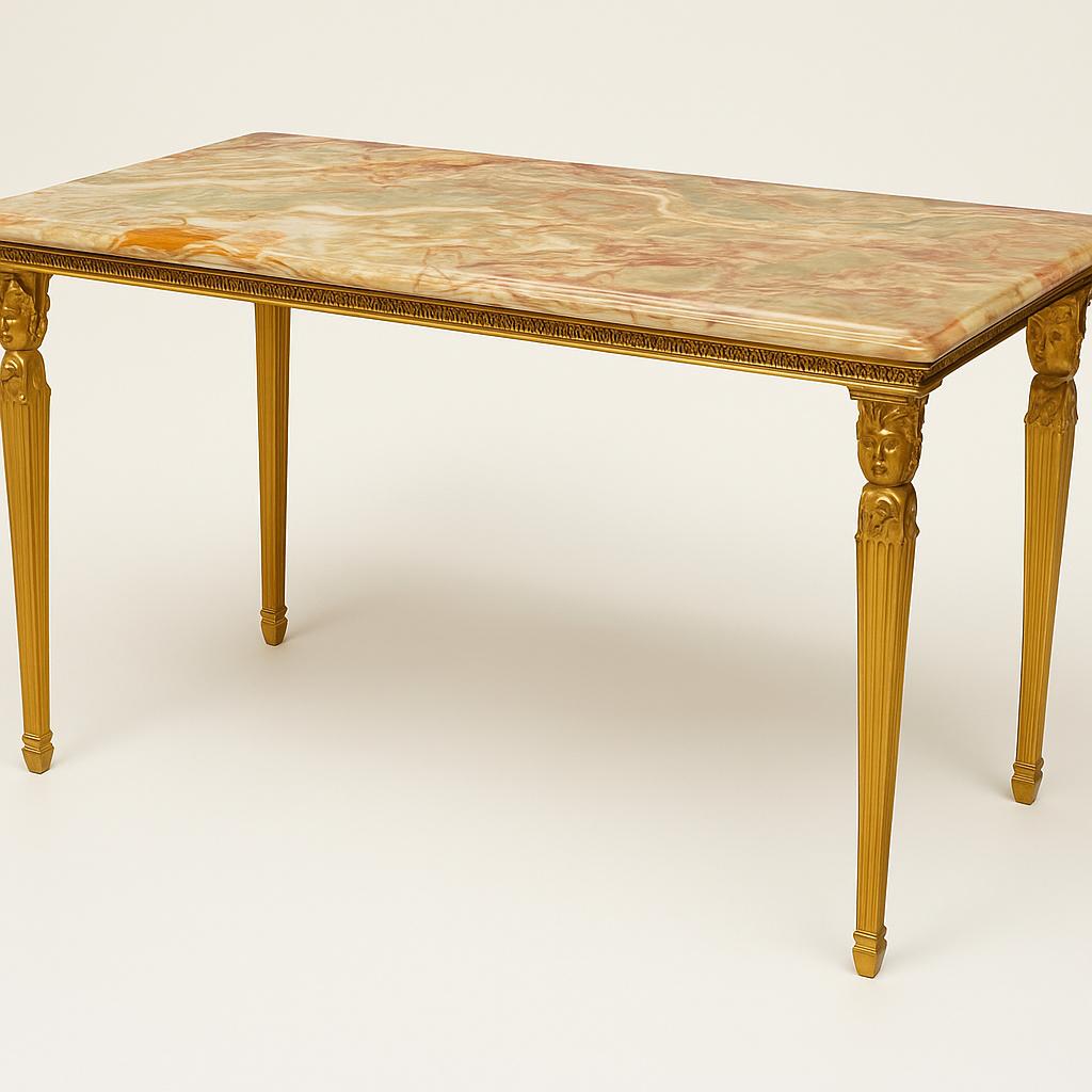 Onyx marmer salontafel L150xB50xH48, Huis en Inrichting, Overige materialen, Gebruikt, 100 tot 150 cm, Minder dan 50 cm