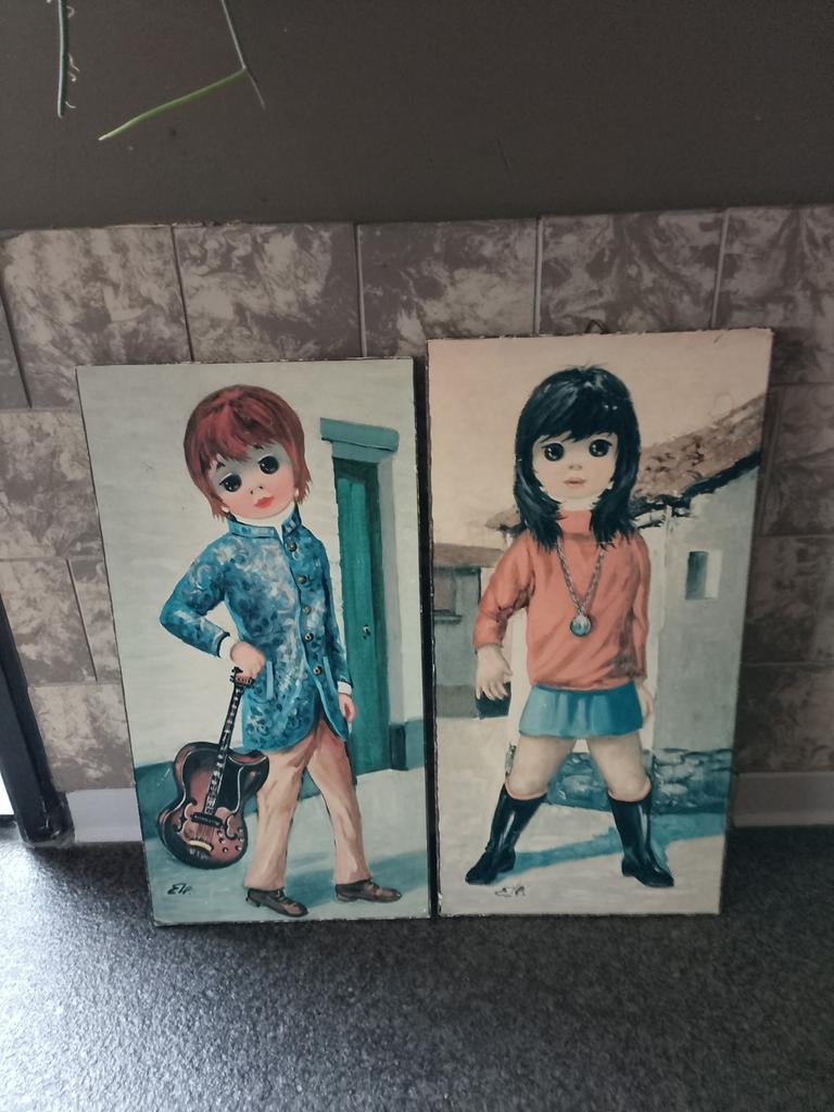 Vintage big eye prints, Ophalen of Verzenden, Huis en Inrichting