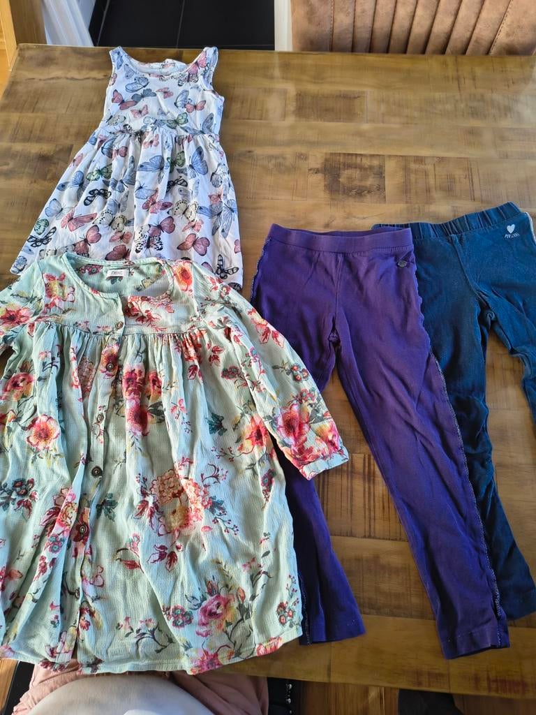 Leuke set meisjeskleding: 2 jurken &2 leggings maat 104 next, Ophalen of Verzenden, Gebruikt, Next, Meisje