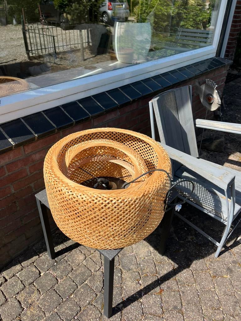 Lamp ikea sinnerlig 50 cm bamboe, Ophalen, Zo goed als nieuw, 50 tot 75 cm