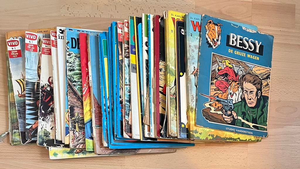 Partij oude stripboeken jaren 60/70., Boeken, Strips | Comics, Meerdere comics, Verzenden, Gelezen, Europa