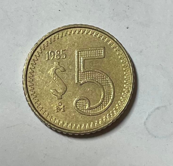 5 pesos Mexico 1985, Ophalen of Verzenden, Noord-Amerika