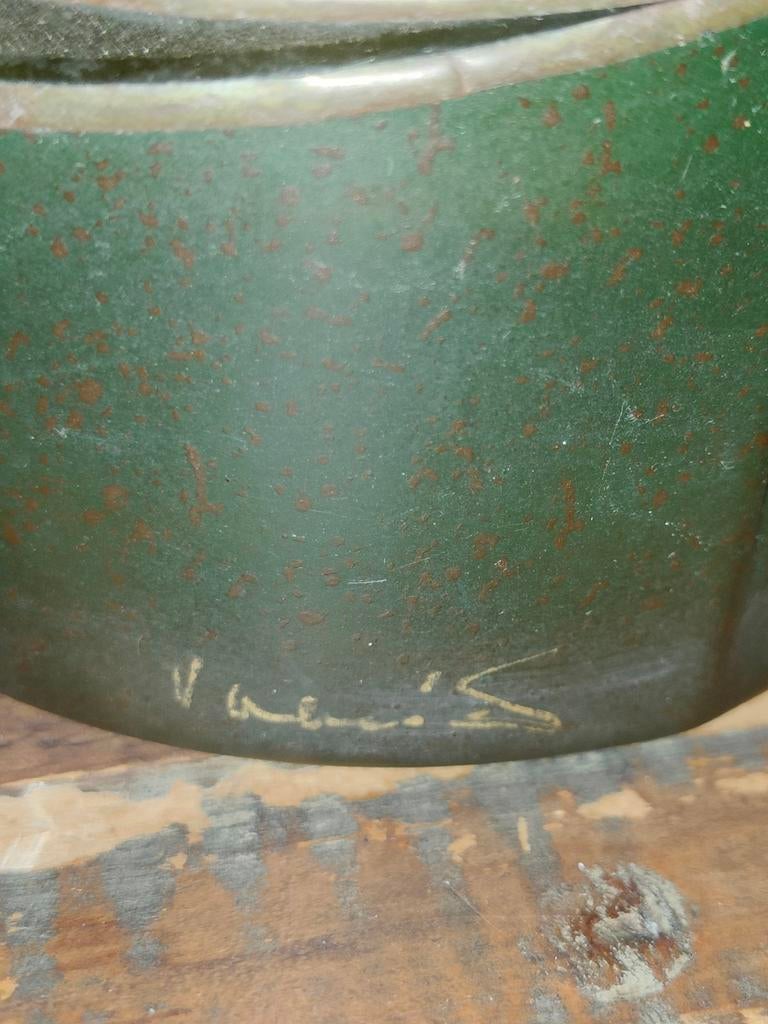 Tsjechisch design Mirale Studio groene glazen vaas, Ophalen of Verzenden