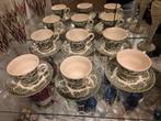 Vintage Engels servies EIT – Groen bloemmotief – 6 personen, Antiek en Kunst, Antiek | Servies compleet, Ophalen