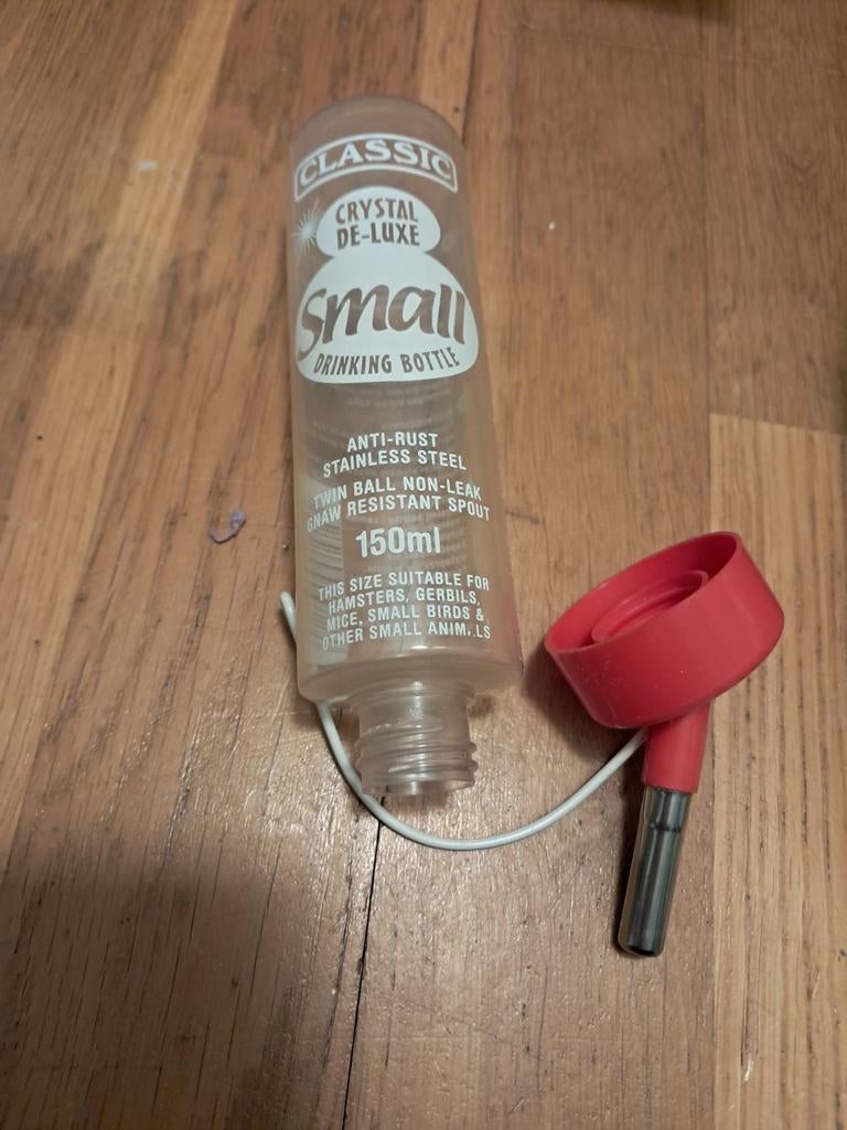 Drinkfles hamster klein 150 ml, Ophalen, Zo goed als nieuw, Verzorging
