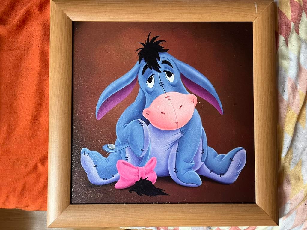 Disney Eeyore schilderij, Ophalen of Verzenden, Gebruikt, Schilderij, Minder dan 50 cm