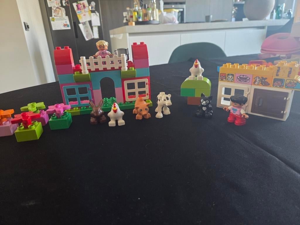 Duplo set met dieren en 2 poppetjes, Ophalen of Verzenden, Duplo