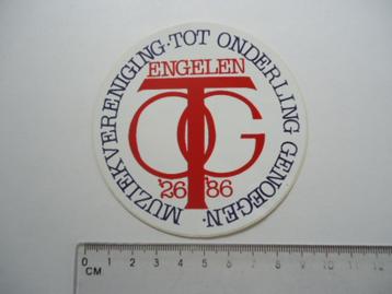 sticker oud Engelen TOG vereniging 1986 club retro muziek beschikbaar voor biedingen